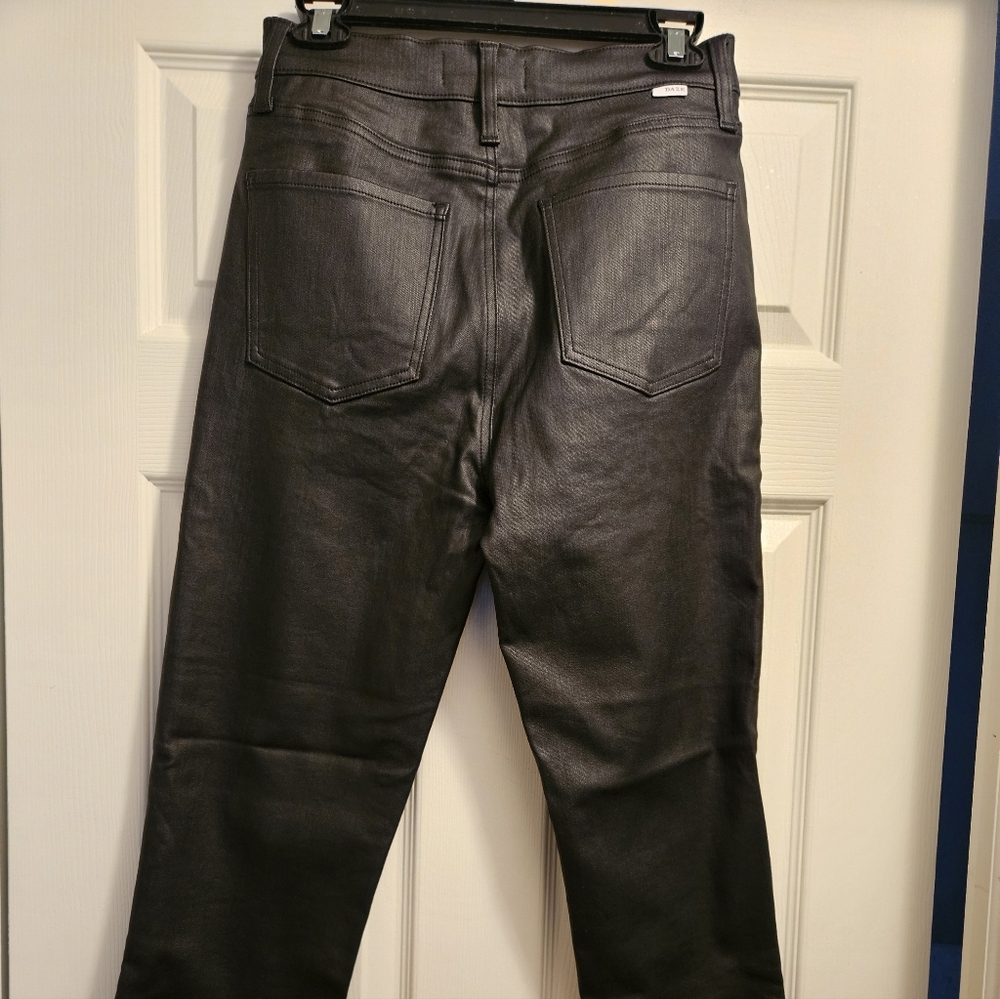 Womens Black Coated Denim Jeans - Picture 2 of 4